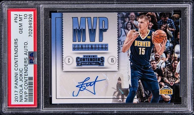2017-18 Panini Contenders Nikola Jokic MVP Contenders Autograph #MVP-NJ card image