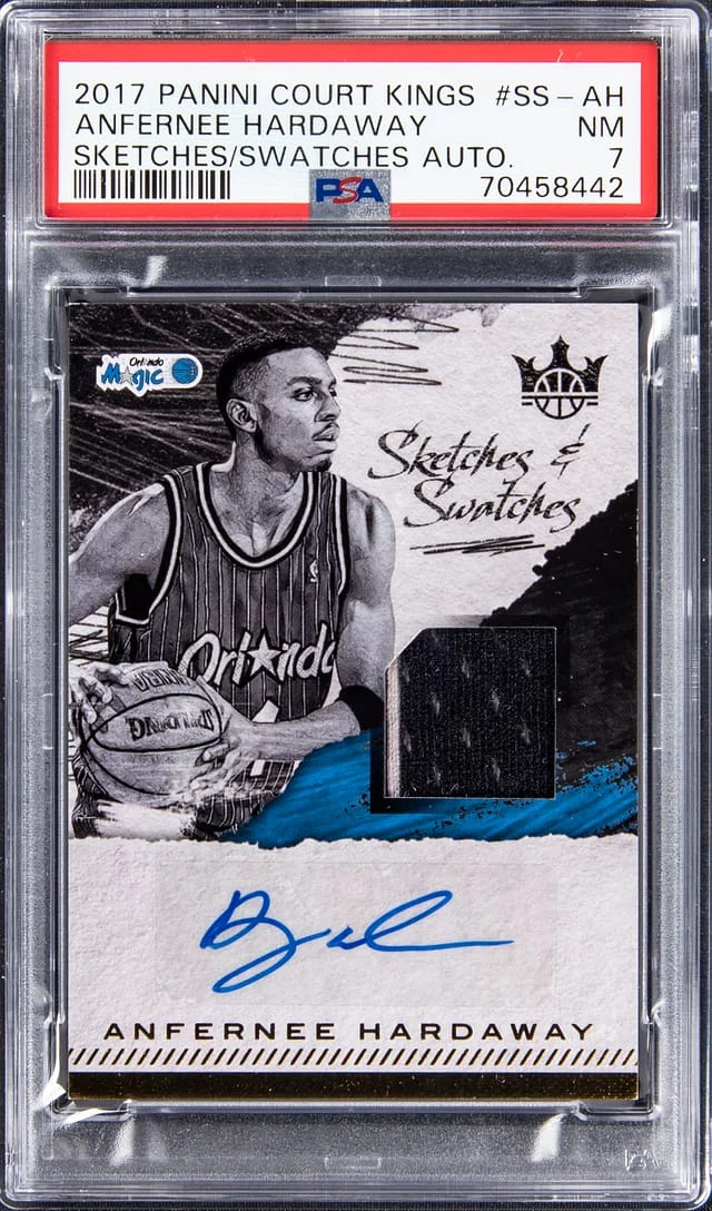 2017-18 Panini Court Kings Anfernee Hardaway Sketches Swatches Autograph #SS-AH card image