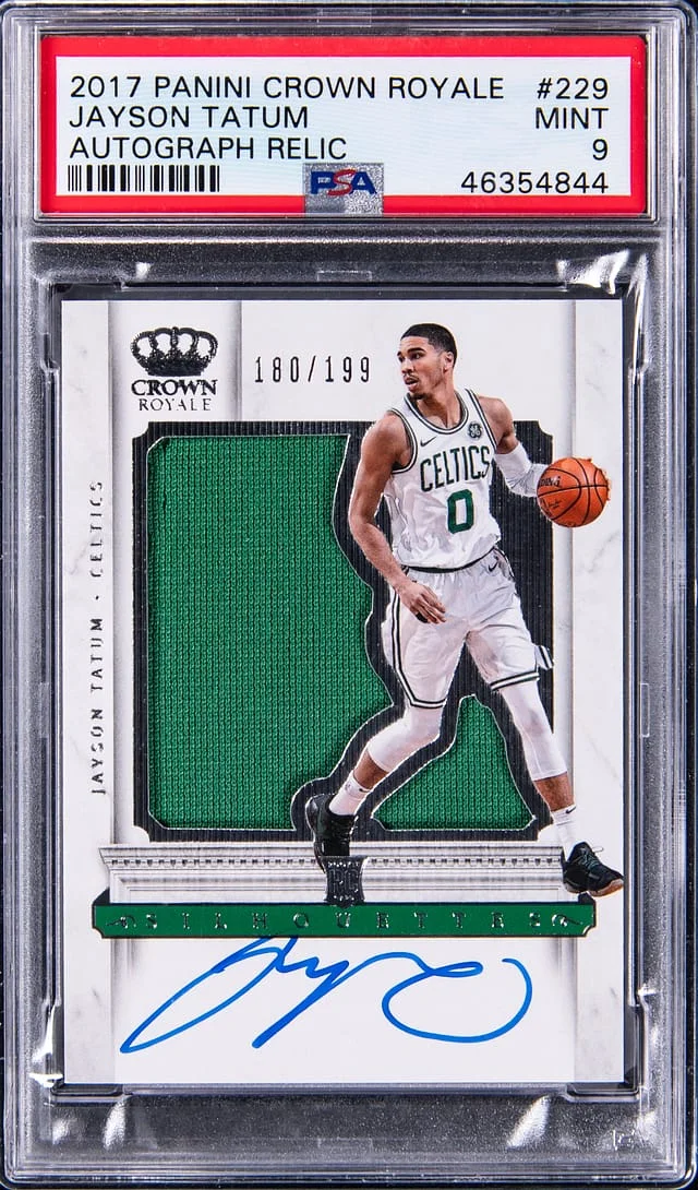 2017-18 Panini Crown Royale Jayson Tatum Autograph Relic #229 card image