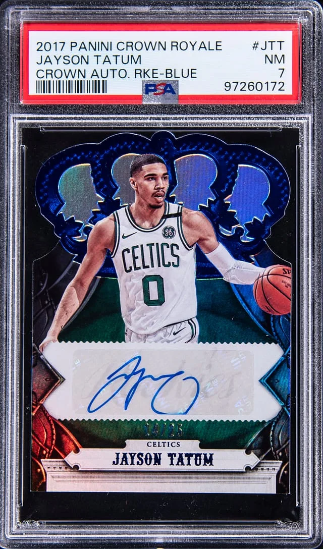 2017-18 Panini Crown Royale Jayson Tatum Crown Autograph Rookies Blue #CR-JTT card image