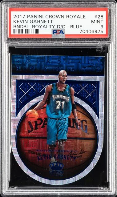 2017-18 Panini Crown Royale Kevin Garnett Roundball Royalty Die-Cut Blue #28 card image