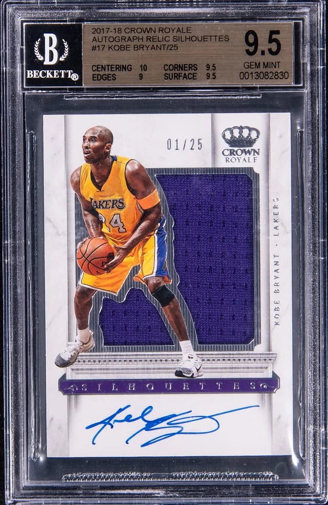 2017-18 Panini Crown Royale Kobe Bryant Autograph Relic Silhouettes #S-KBR card image