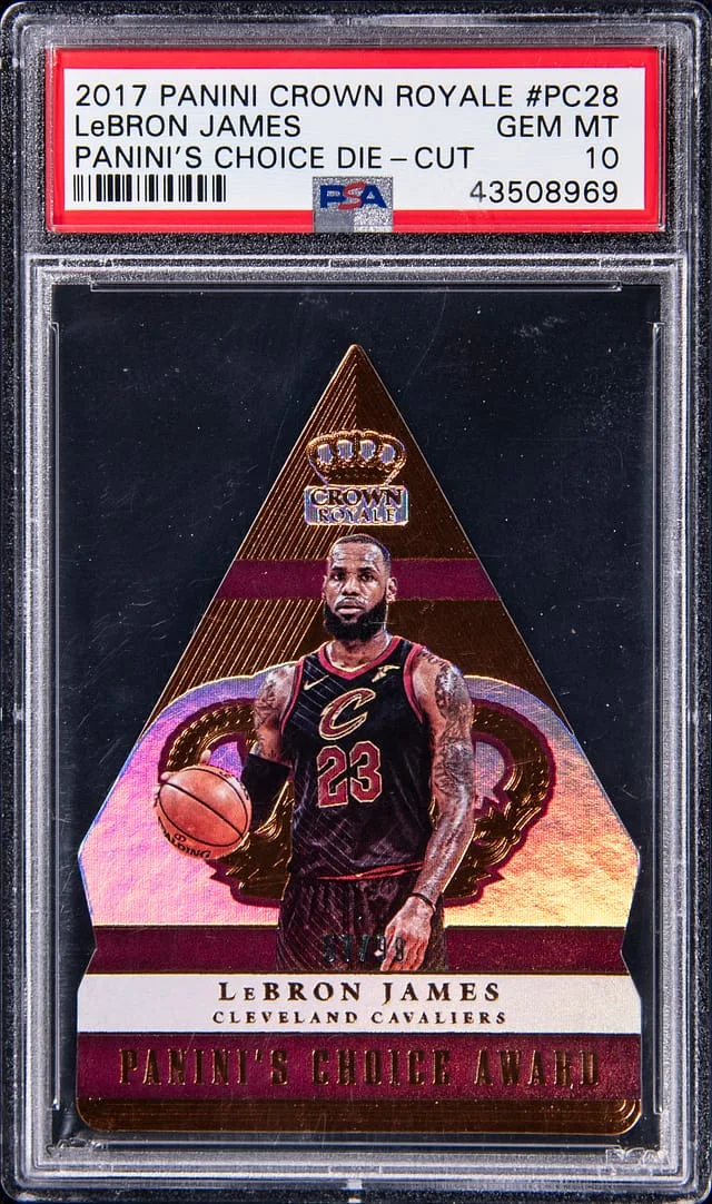 2017-18 Panini Crown Royale LeBron James Panini's Choice Die-Cut #PC-28 card image