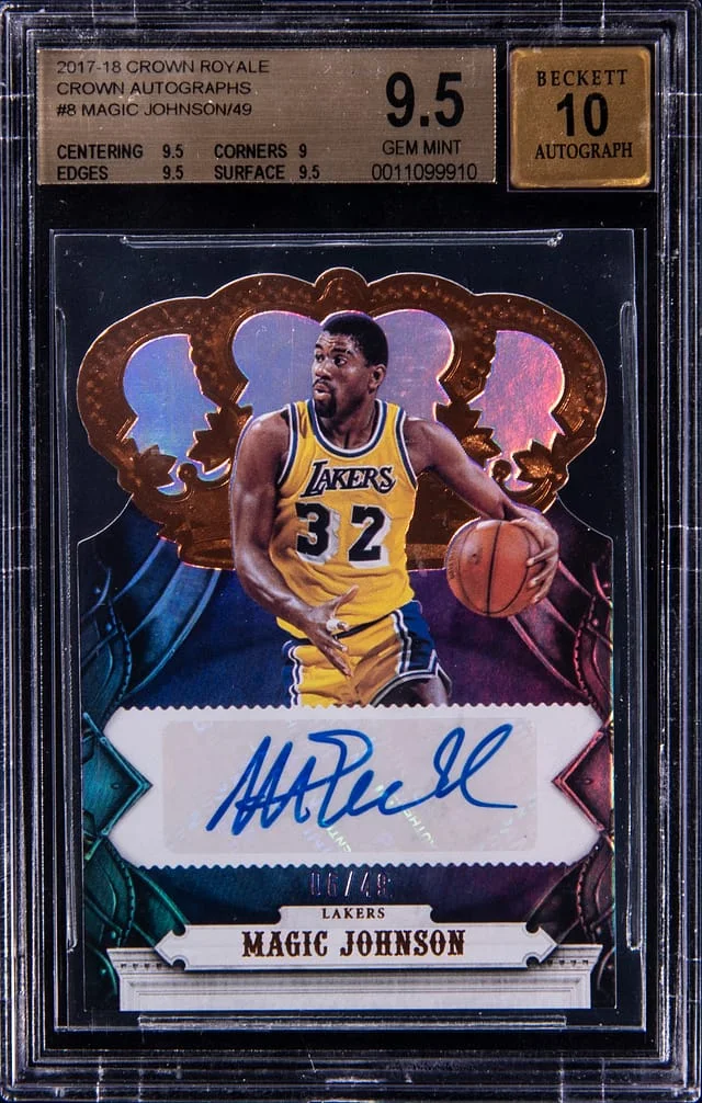 2017-18 Panini Crown Royale Magic Johnson Crown Autograph #CA-MJN card image