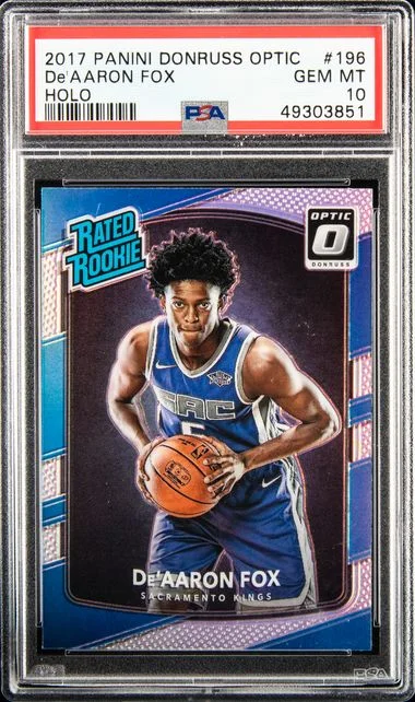 2017-18 Panini Donruss Optic De'Aaron Fox Holo Rated #196 card image