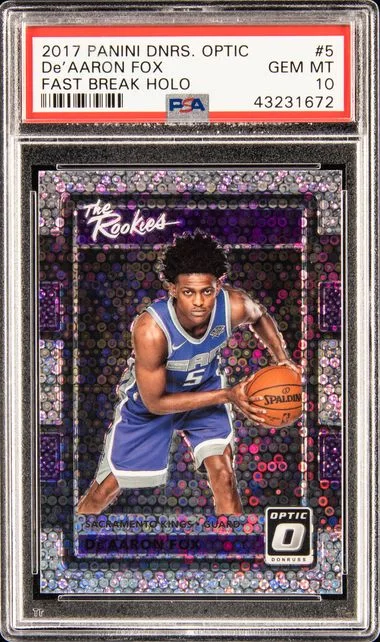 2017-18 Panini Donruss Optic De'Aaron Fox Fast Break Holo The Rookies #5 card image