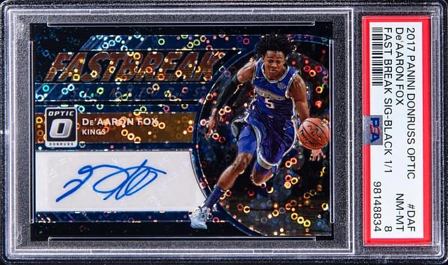 2017-18 Panini Donruss Optic De'Aaron Fox Fast Break Signatures Black Prizm #FB-DAF card image