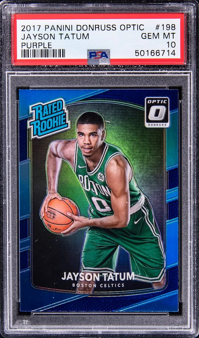 2017-18 Panini Donruss Optic Jayson Tatum Purple #199 card image