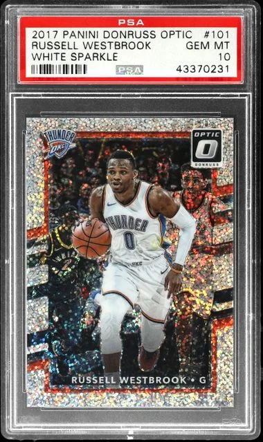 2017-18 Panini Donruss Optic Russell Westbrook White Sparkle #101 card image