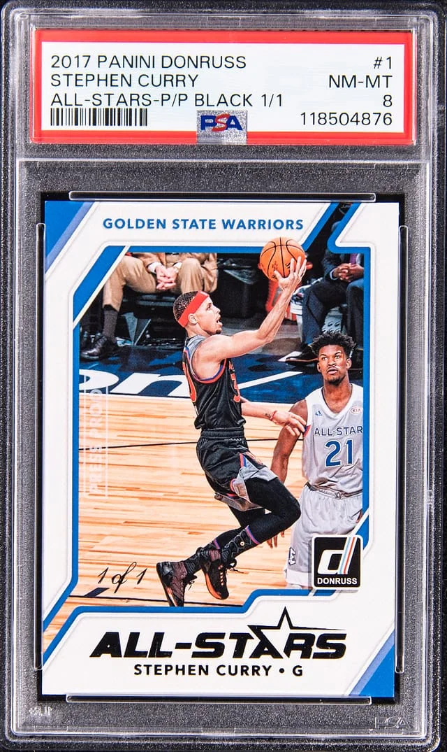 2017-18 Panini Donruss Stephen Curry All-Stars Press Proof Black #1 card image