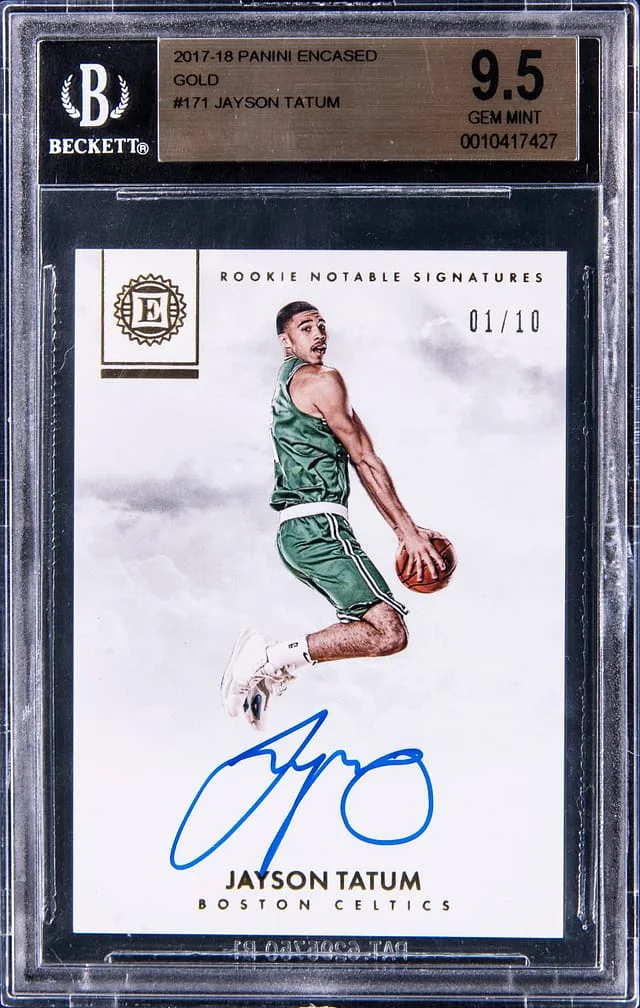 2017-18 Panini Encased Jayson Tatum Notable Signatures Gold #171 card image