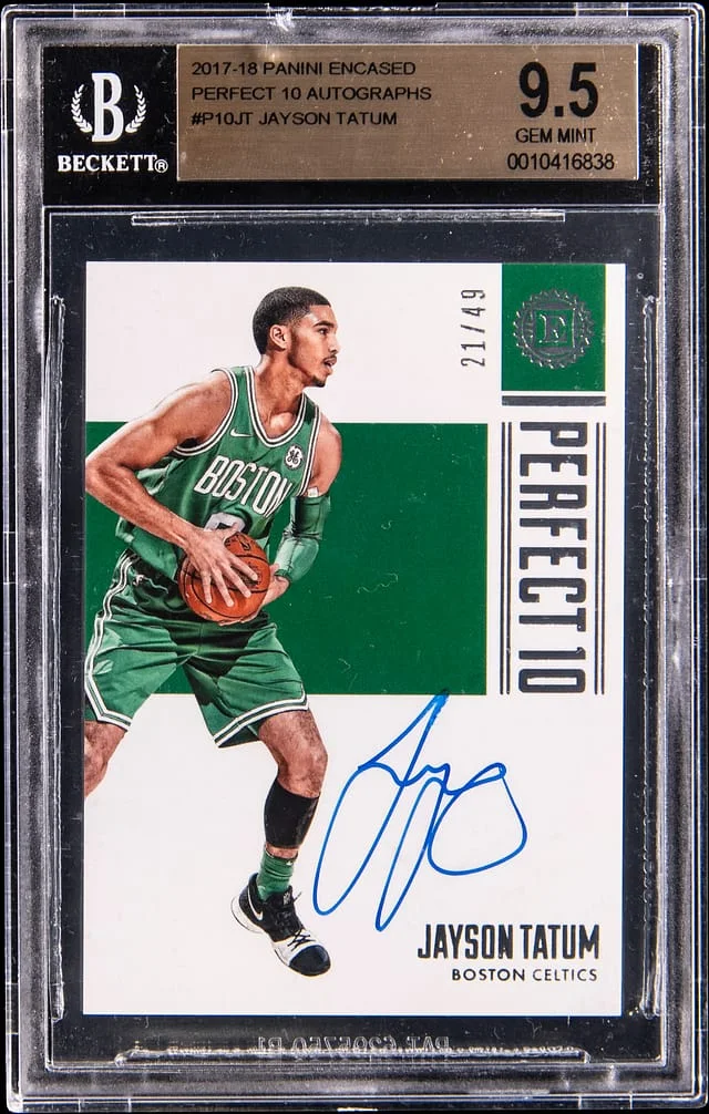 2017-18 Panini Encased Jayson Tatum Perfect 10 Autographs #P10-JT card image