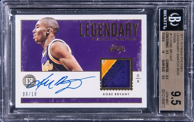 2017-18 Panini Encased Kobe Bryant Legendary Swatch Signatures Prime #13 card image