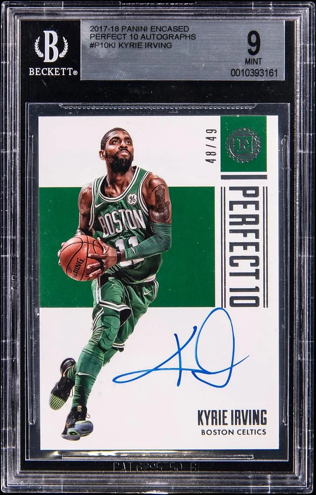 2017-18 Panini Encased Kyrie Irving Perfect 10 Autographs #P10-KI card image
