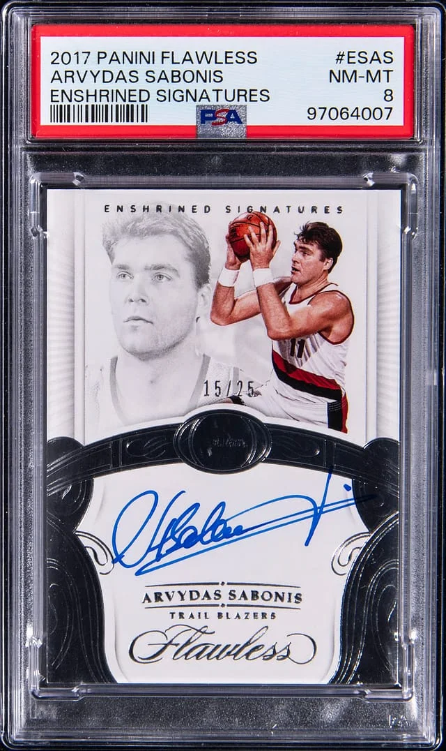 2017-18 Panini Flawless Arvydas Sabonis Enshrined Signatures #ES-AS card image