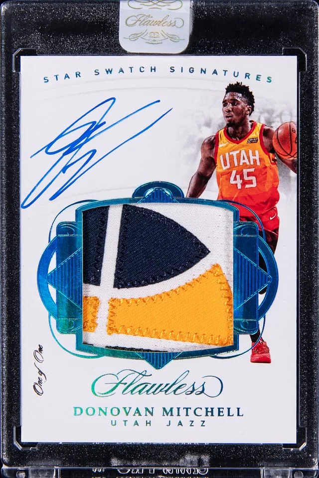 2017-18 Panini Flawless Donovan Mitchell Star Swatch Signatures Platinum #SS-DM card image