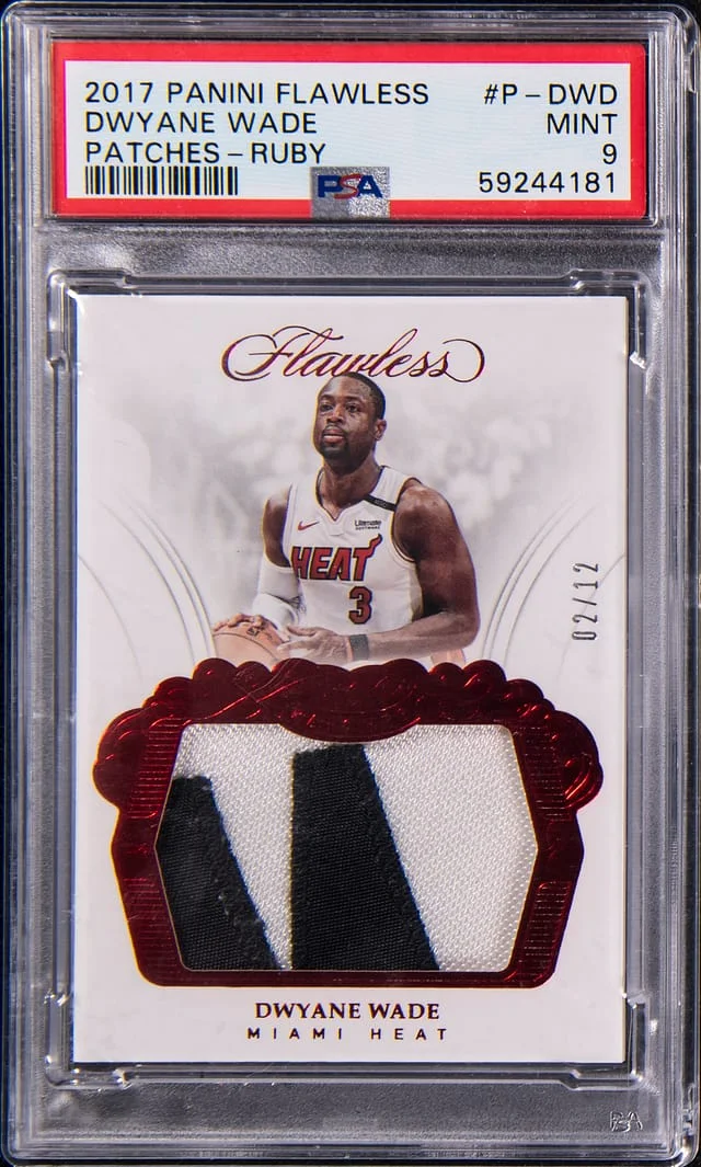 2017-18 Panini Flawless Dwyane Wade Patches Ruby #P-DWD card image