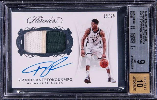 2017-18 Panini Flawless Giannis Antetokounmpo Horizontal Patch Autograph #HP-GA card image