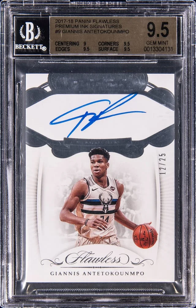 2017-18 Panini Flawless Giannis Antetokounmpo Premium Ink #PI-GA card image