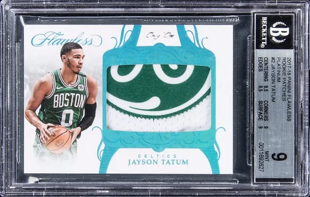 2017-18 Panini Flawless Jayson Tatum Patches Platinum #RP-JTT card image
