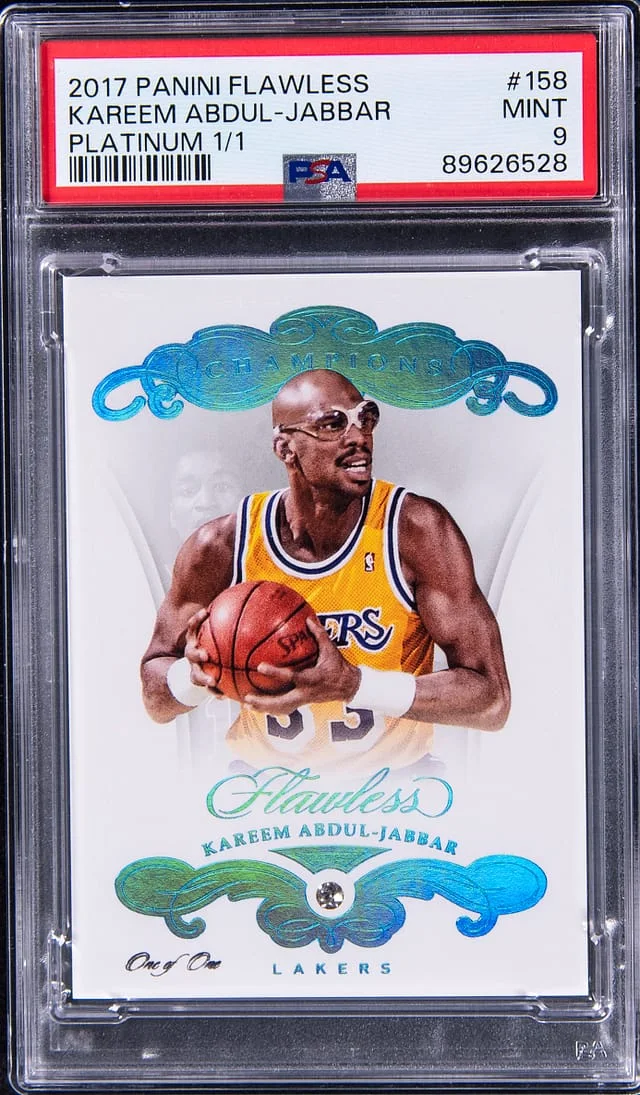 2017-18 Panini Flawless Kareem Abdul-Jabbar Diamond Platinum #158 card image