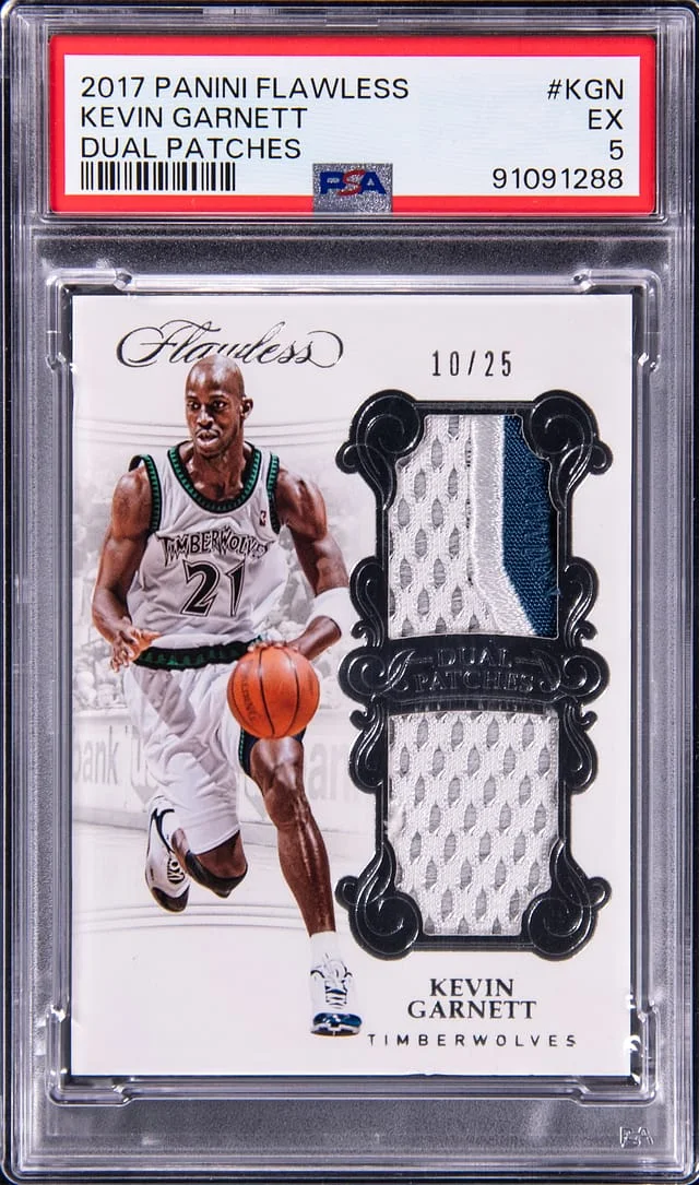 2017-18 Panini Flawless Kevin Garnett Dual Dual Patches #DP-KGN card image