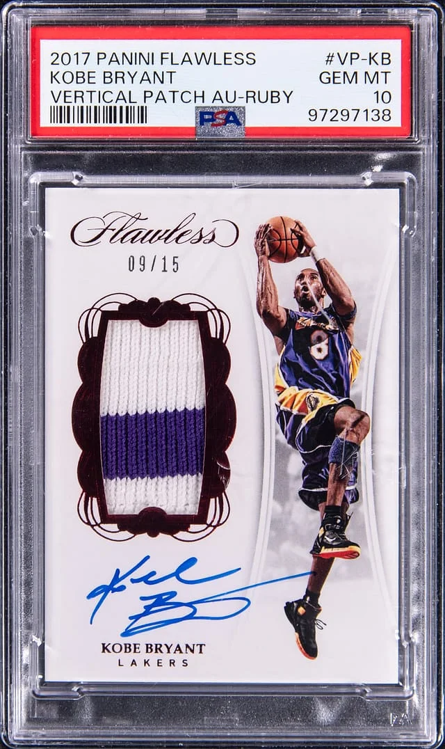 2017-18 Panini Flawless Kobe Bryant Vertical Patch Autograph Ruby #VP-KB card image