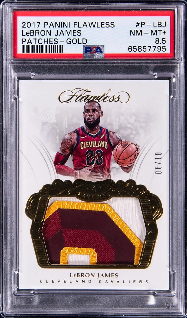 2017-18 Panini Flawless LeBron James Patches Green #P-LBJ card image