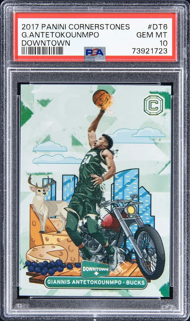 2017-18 Panini Giannis Antetokoumpo Cornerstones Downtown #DT6 card image