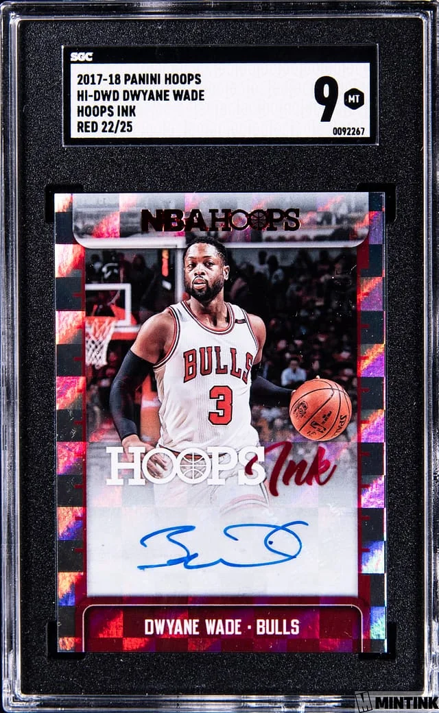 2017-18 Panini Hoops Dwyane Wade Hoops Ink Red #HI-DWD card image