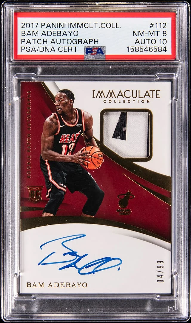 2017-18 Panini Immaculate Bam Adebayo Patch Autograph #112 card image