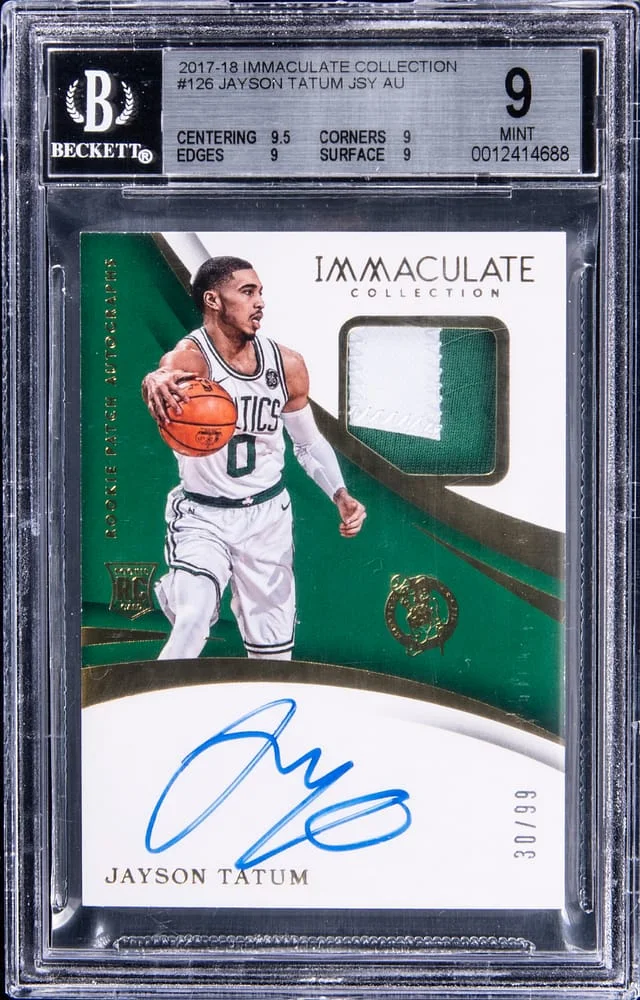 2017-18 Panini Immaculate Collection Jayson Tatum Patch Autograph (RPA) #126 card image