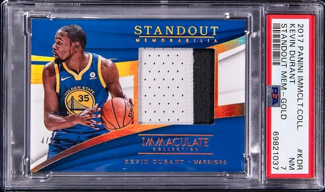 2017-18 Panini Immaculate Collection Kevin Durant Standout Memorabilia Gold #KDR card image