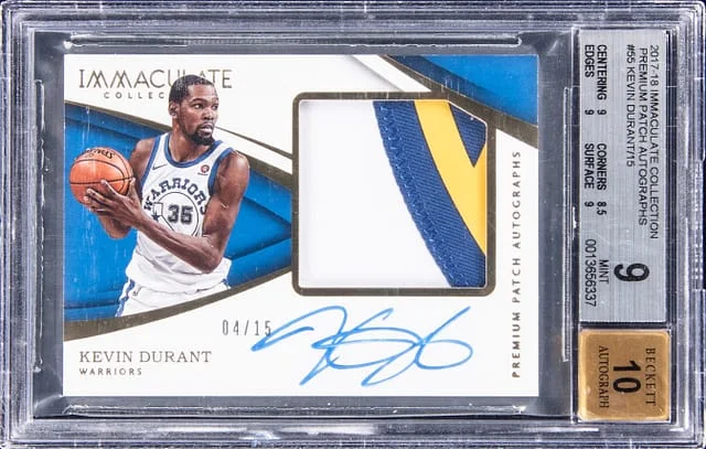 2017-18 Panini Immaculate Collection Kevin Durant Premium Patch Autographs #PP-KDR card image