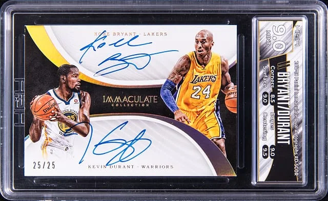 2017-18 Panini Immaculate Collection Kobe Bryant/Kevin Durant Dual Autographs #D-SCOR card image