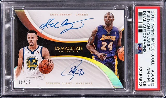2017-18 Panini Immaculate Collection Kobe Bryant/Stephen Curry Dual Autographs #D-SCOR2 card image