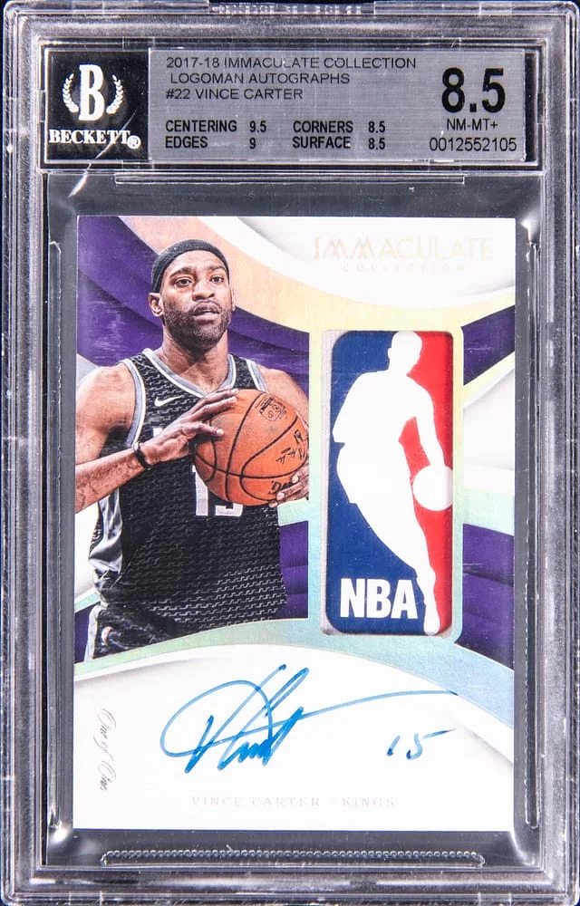 2017-18 Panini Immaculate Collection Vince Carter Logoman Autographs #LA-VCT card image
