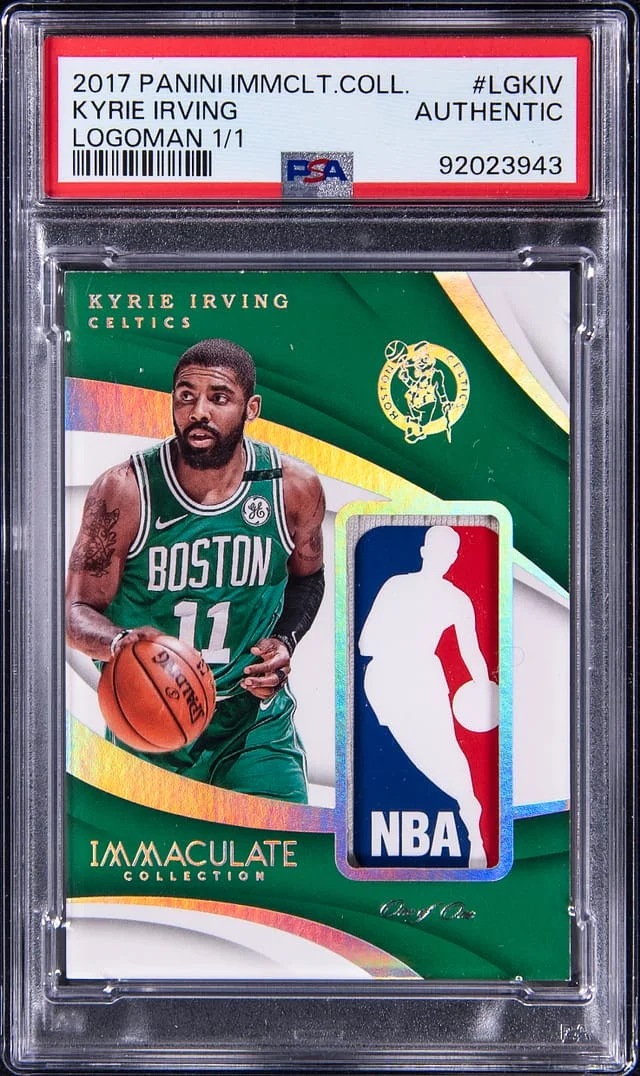 2017-18 Panini Immaculate Kyrie Irving Logoman #LG-KIV card image