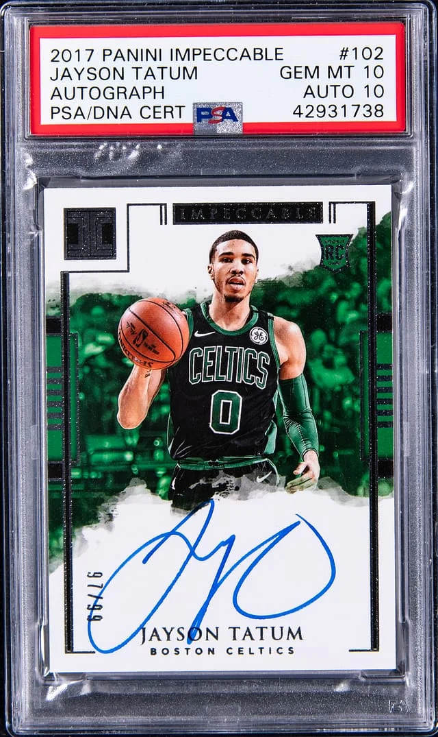 2017-18 Panini Impeccable Jayson Tatum Autograph #102 card image