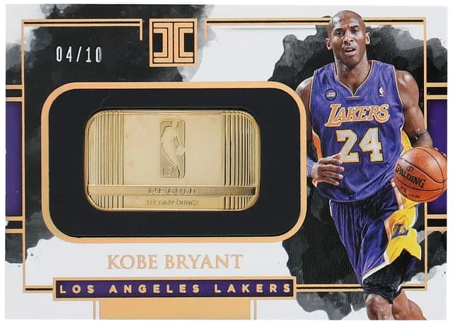 2017-18 Panini Impeccable Kobe Bryant Gold Bar Gold NBA Logo #NBA-KB card image