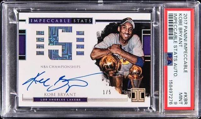 2017-18 Panini Impeccable Kobe Bryant Stats Autographs #IS-KBR card image