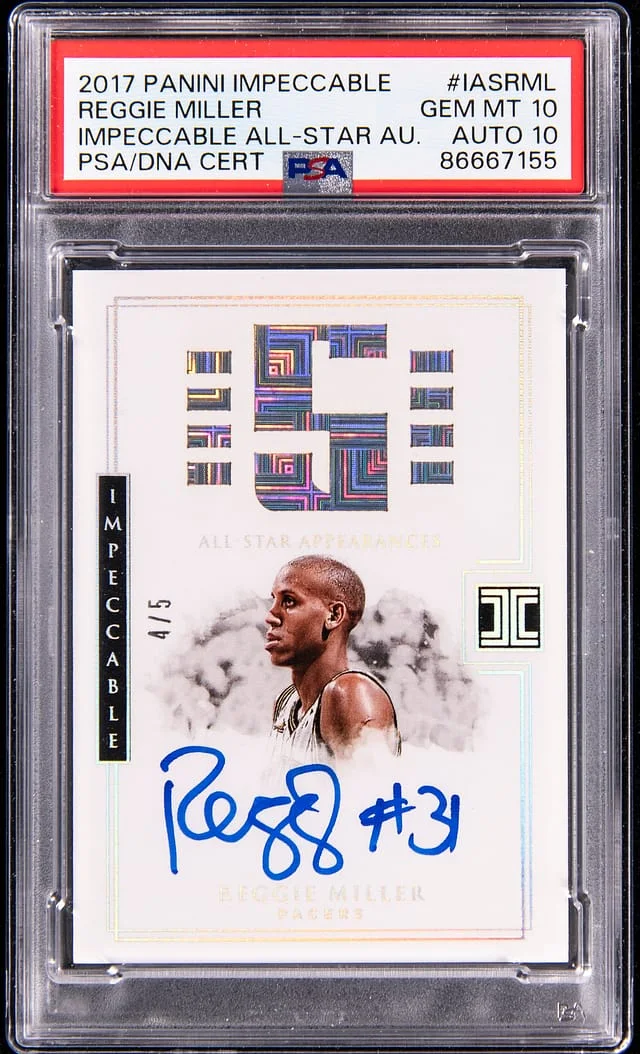 2017-18 Panini Impeccable Reggie Miller All-Star Autographs #IAS-RML card image