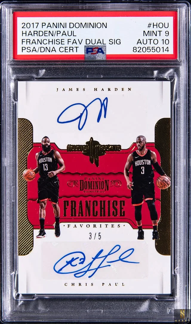 2017-18 Panini James Harden/Chris Paul Dominion Franchise Favorites Dual Signatures #FF-HOU card image