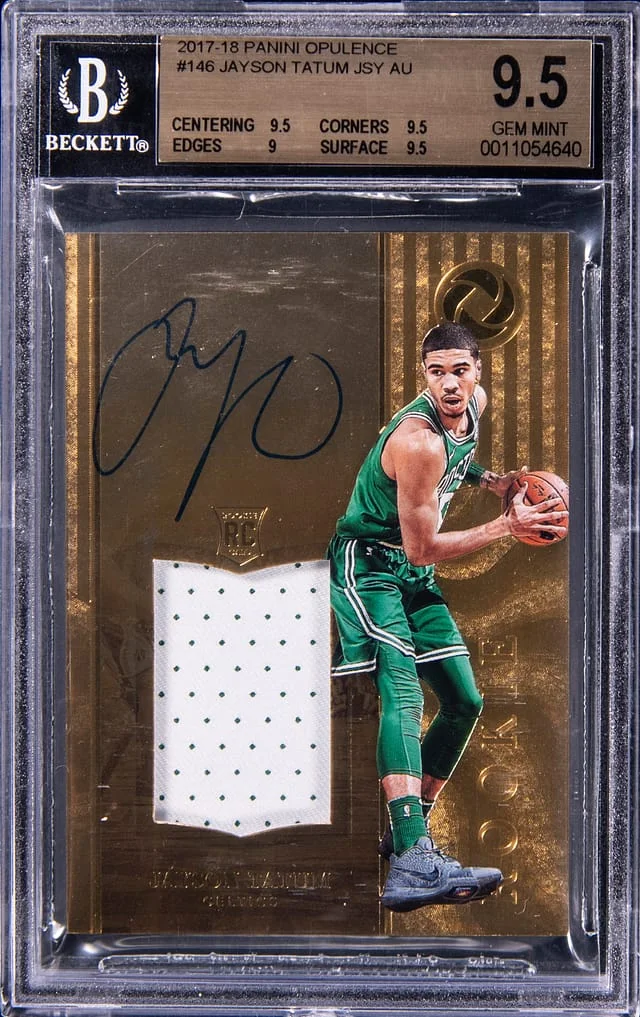 2017-18 Panini Jayson Tatum Opulence Patch Autograph #146 card image