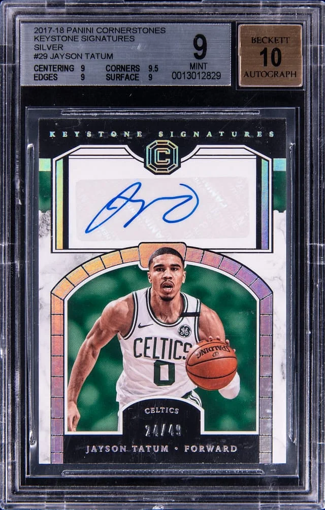 2017-18 Panini Jayson Tatum Cornerstones Keystone Signatures Silver #29 card image