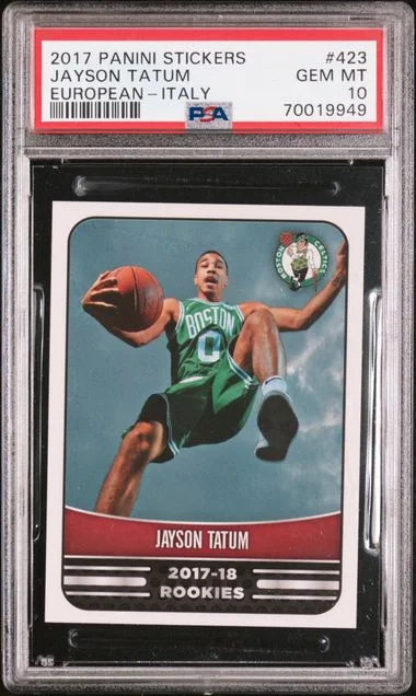 2017-18 Panini Jayson Tatum Stickers European Italy #423 card image
