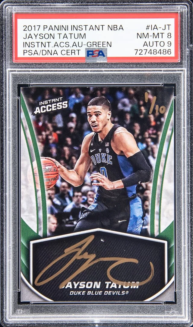 2017-18 Panini Jayson Tatum Instant NBA Instant Access Autographs Green #IA-JT card image