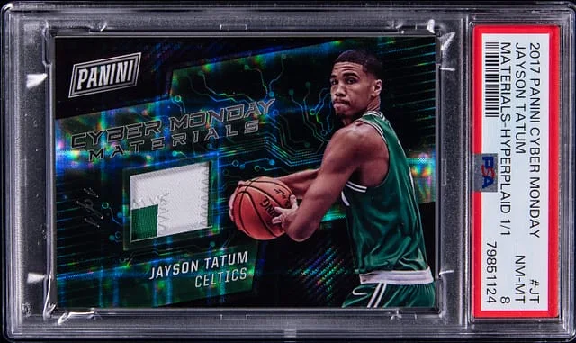 2017-18 Panini Jayson Tatum Cyber Monday Materials Materials Hyperplaid #JT card image