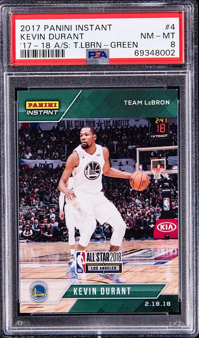2017-18 Panini Kevin Durant Instant '17-'18 All-Stars Team LeBron Green #4 card image