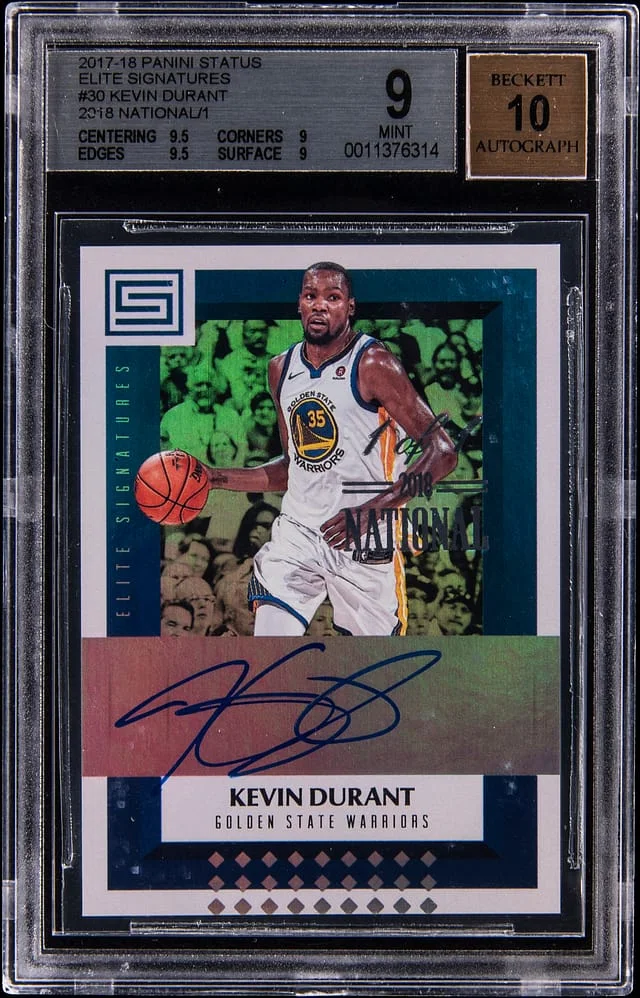 2017-18 Panini Kevin Durant Status Elite Signatures 2018 National/1 #ES-KDR card image
